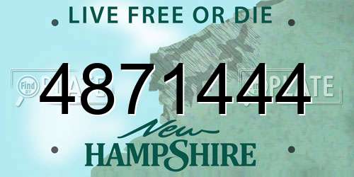 4871444 New Hampshire License Plate
