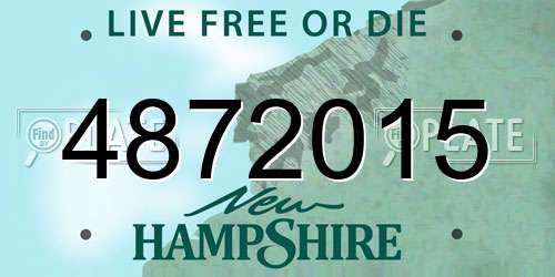 4872015 New Hampshire License Plate