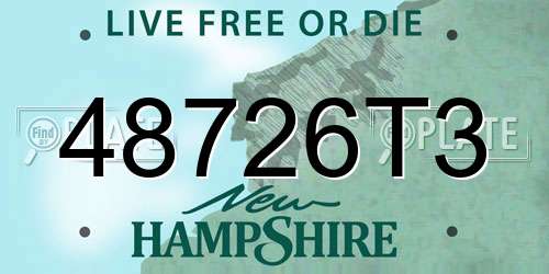 48726T3 New Hampshire License Plate