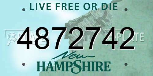 4872742 New Hampshire License Plate