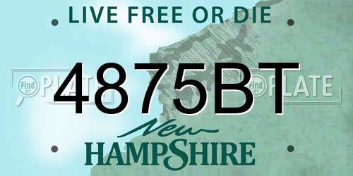 4875BT New Hampshire License Plate