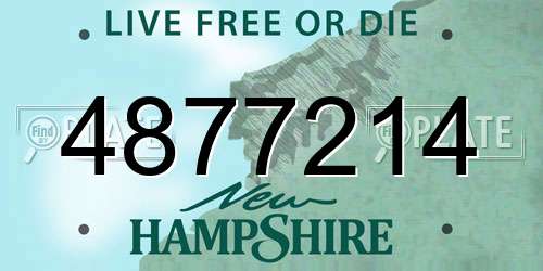 4877214 New Hampshire License Plate