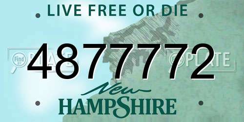 4877772 New Hampshire License Plate