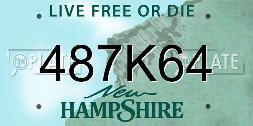 487K64 New Hampshire License Plate