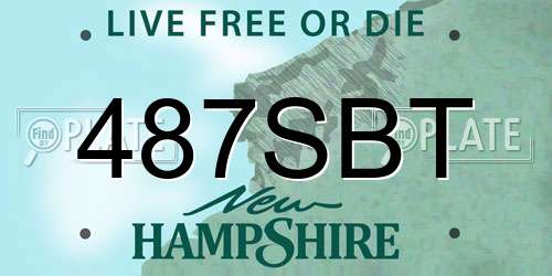 487SBT New Hampshire License Plate