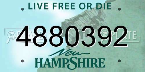 4880392 New Hampshire License Plate