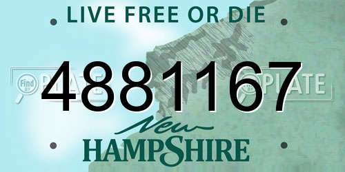 4881167 New Hampshire License Plate