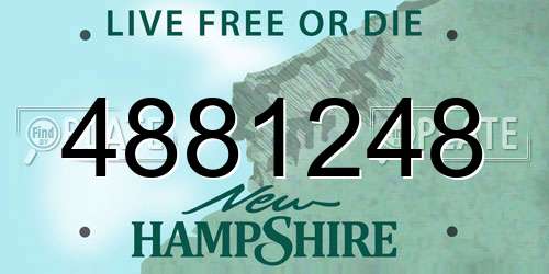 4881248 New Hampshire License Plate