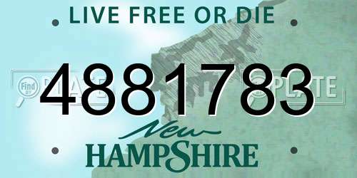 4881783 New Hampshire License Plate