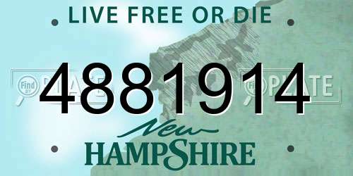 4881914 New Hampshire License Plate