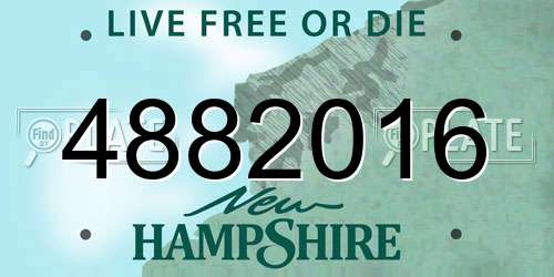 4882016 New Hampshire License Plate