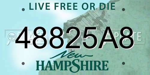 48825A8 New Hampshire License Plate