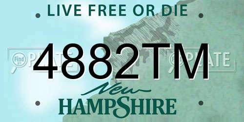 4882TM New Hampshire License Plate