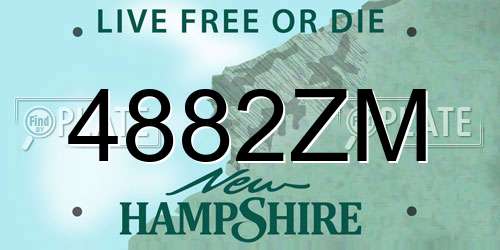 4882ZM New Hampshire License Plate