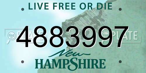 4883997 New Hampshire License Plate