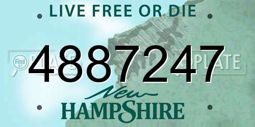 4887247 New Hampshire License Plate