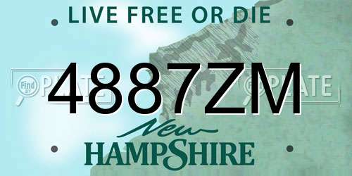 4887ZM New Hampshire License Plate
