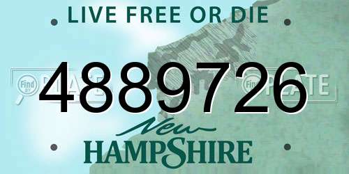 4889726 New Hampshire License Plate