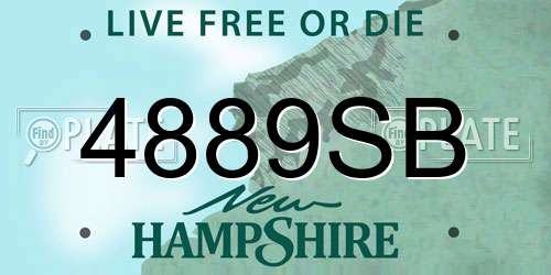 4889SB New Hampshire License Plate