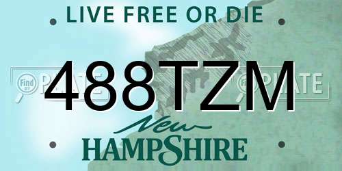 488TZM New Hampshire License Plate