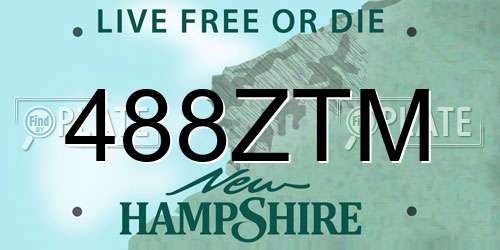 488ZTM New Hampshire License Plate