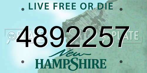 4892257 New Hampshire License Plate