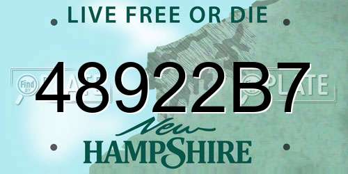 48922B7 New Hampshire License Plate