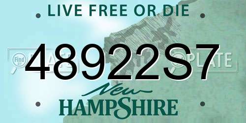 48922S7 New Hampshire License Plate