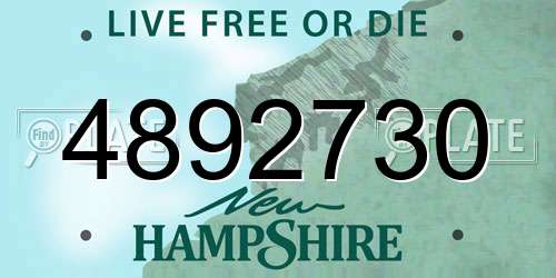 4892730 New Hampshire License Plate