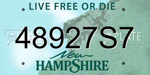 48927S7 New Hampshire License Plate