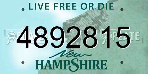 4892815 New Hampshire License Plate