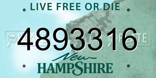 4893316 New Hampshire License Plate