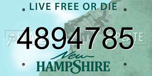 4894785 New Hampshire License Plate