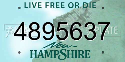 4895637 New Hampshire License Plate