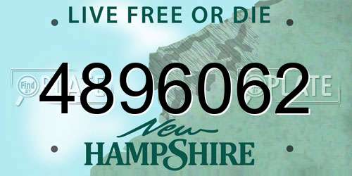 4896062 New Hampshire License Plate