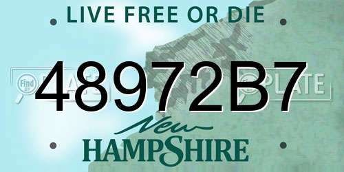 48972B7 New Hampshire License Plate