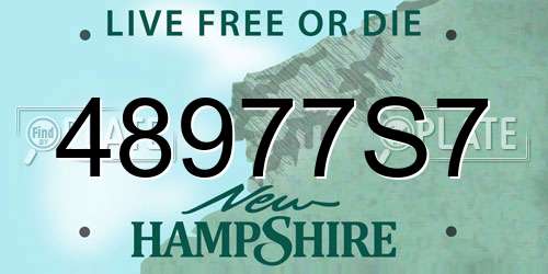 48977S7 New Hampshire License Plate