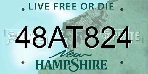 48AT824 New Hampshire License Plate