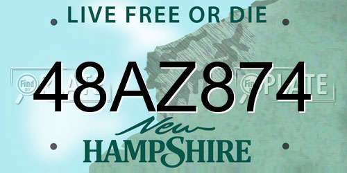 48AZ874 New Hampshire License Plate