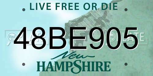 48BE905 New Hampshire License Plate