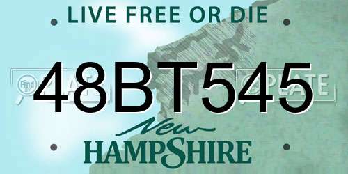 48BT545 New Hampshire License Plate