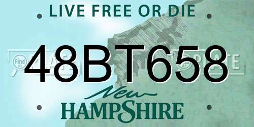 48BT658 New Hampshire License Plate