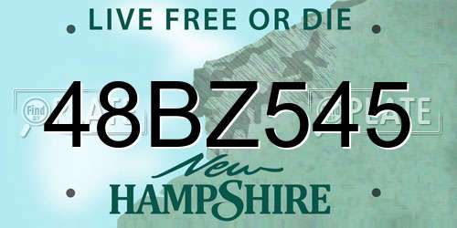 48BZ545 New Hampshire License Plate