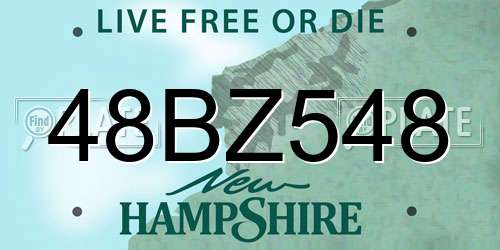 48BZ548 New Hampshire License Plate