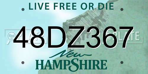 48DZ367 New Hampshire License Plate