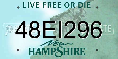 48EI296 New Hampshire License Plate