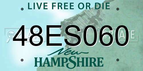 48ES060 New Hampshire License Plate
