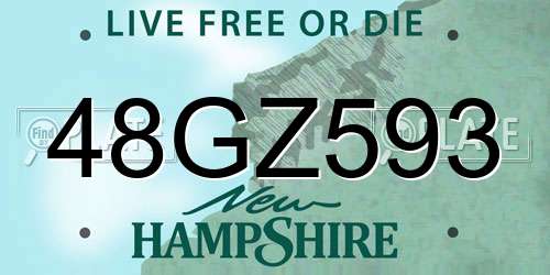 48GZ593 New Hampshire License Plate