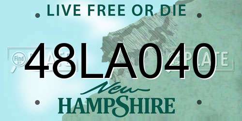 48LA040 New Hampshire License Plate