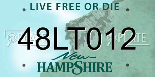 48LT012 New Hampshire License Plate